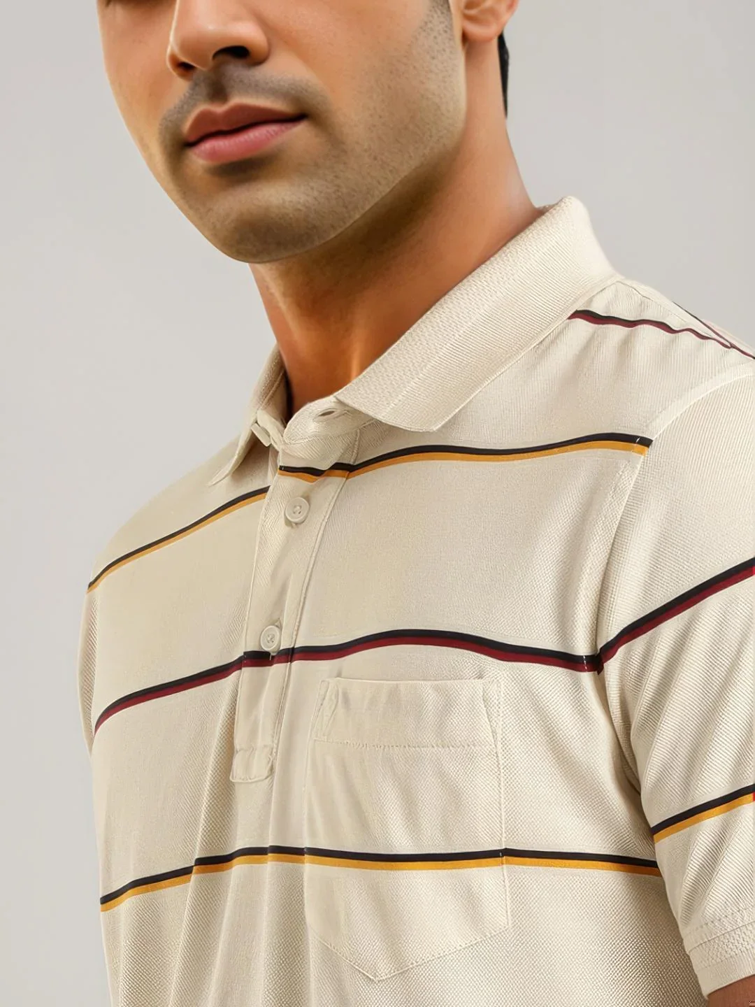 Men's Striped Polo T-Shirt - Image 7