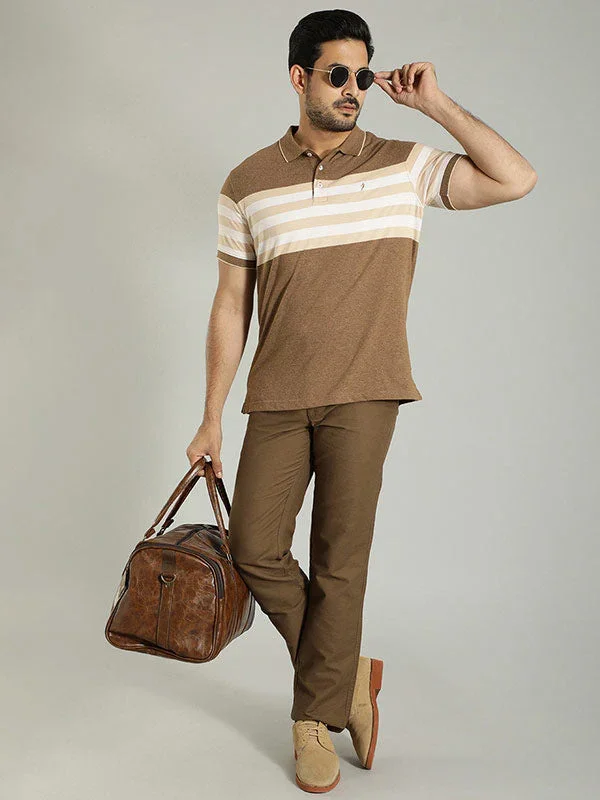 Men's Striped Polo T-Shirt - Image 4