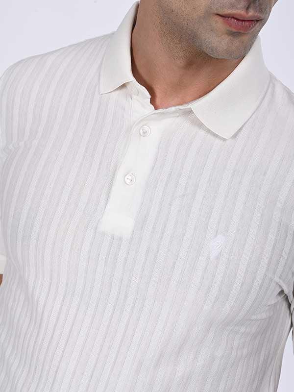 Men's Striped Polo T-Shirt - Image 2