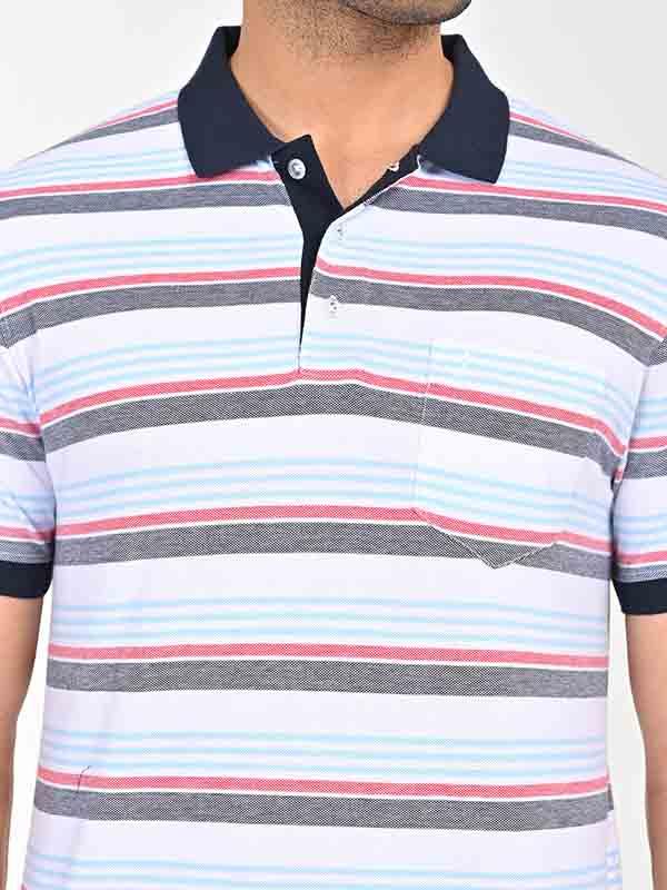 Men's Striped Polo T-Shirt - Image 3