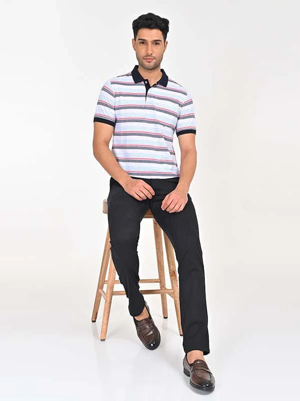 Men's Striped Polo T-Shirt - Image 4