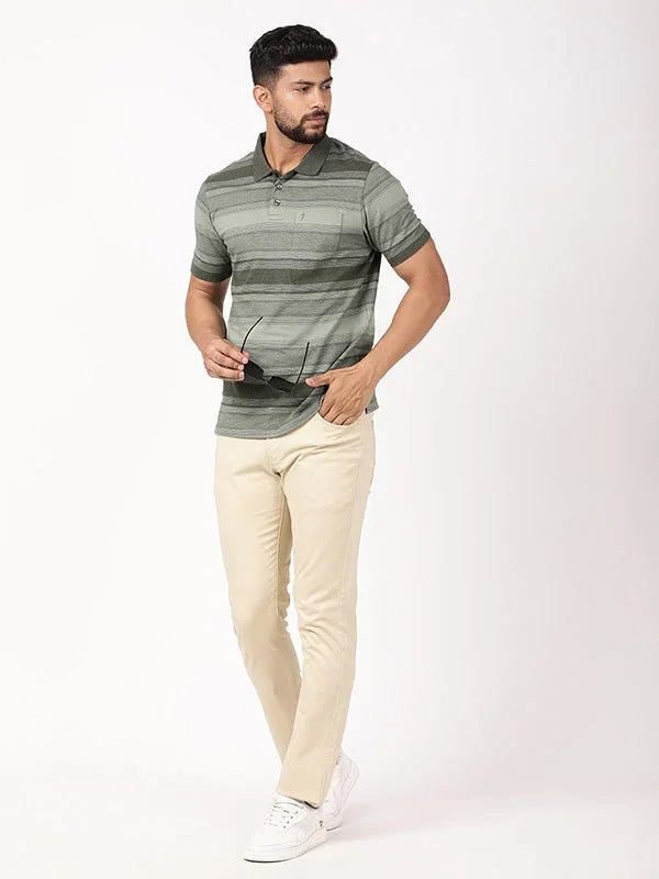 Men's Striped Polo T-Shirt - Image 10