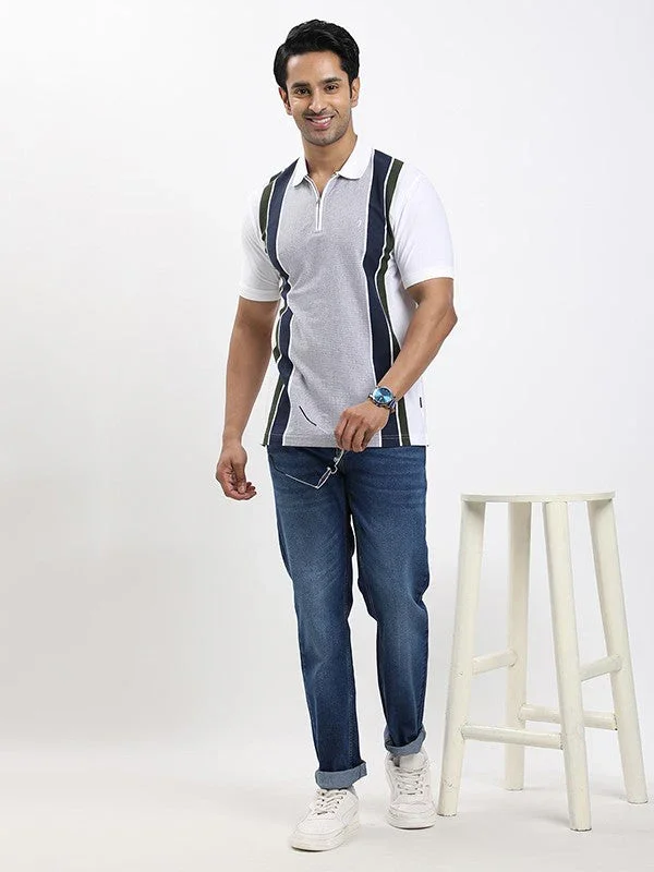 Men's Striped Polo T-shirt - Image 5