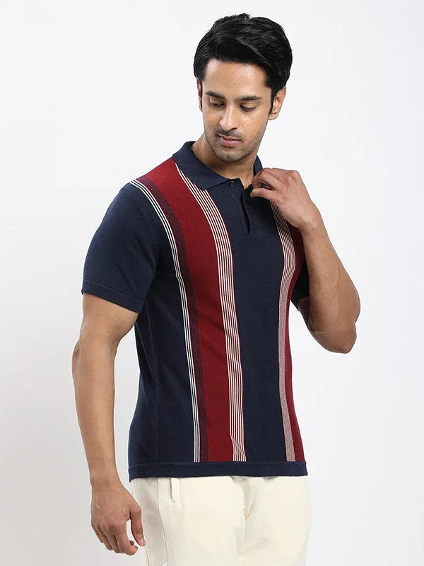 Men's Striped Polo T-shirt - Image 2