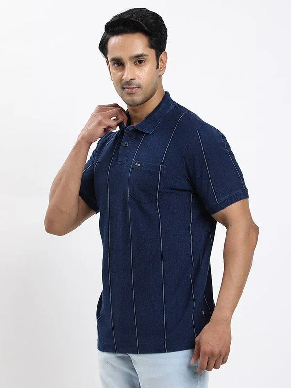 Men's Striped Polo T-shirt - Image 2