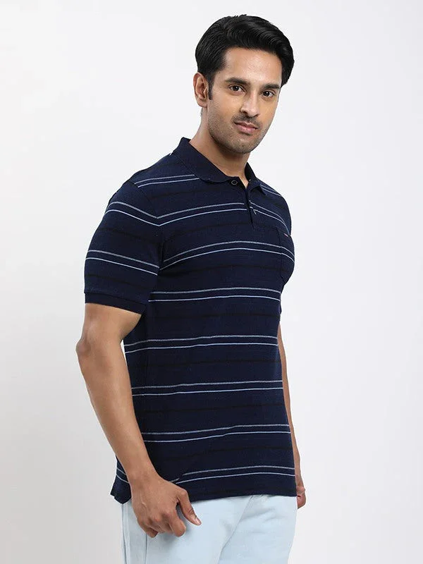 Men's Striped Polo T-shirt - Image 2
