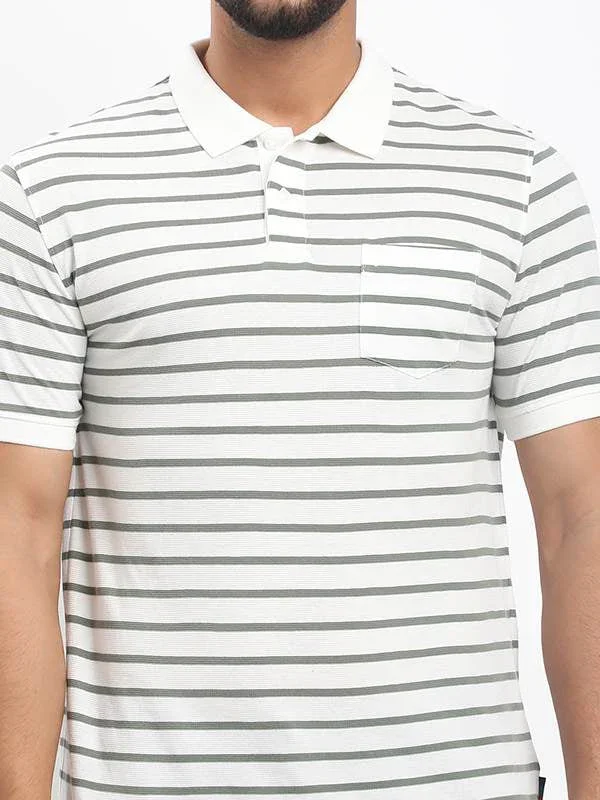 Men's Striped Polo T-shirt - Image 2