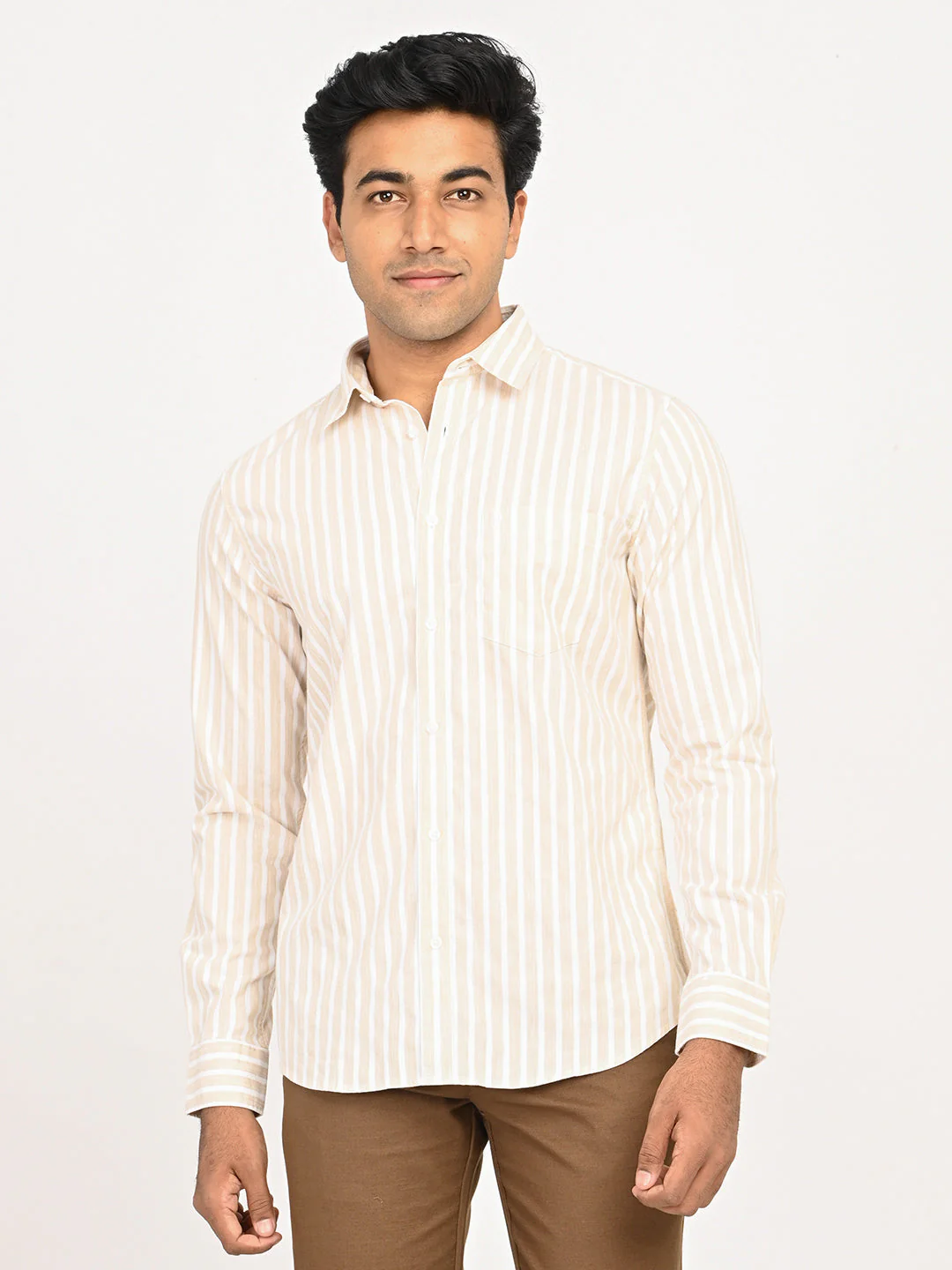 Men's Striped Full Sleeves Cotton Blend Shirt