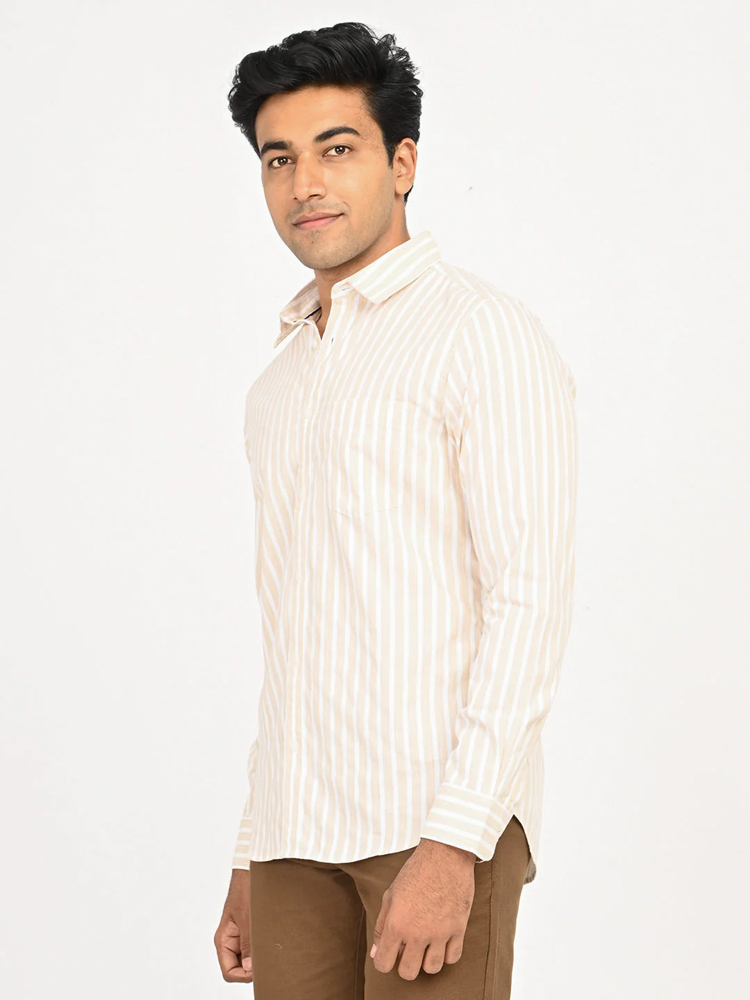Men's Striped Full Sleeves Cotton Blend Shirt - Image 2