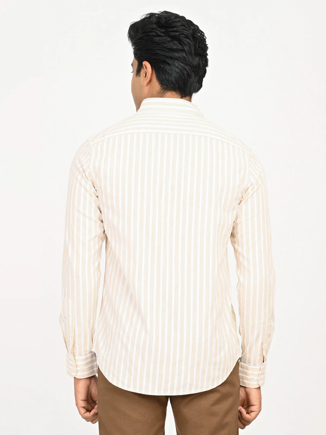 Men's Striped Full Sleeves Cotton Blend Shirt - Image 4
