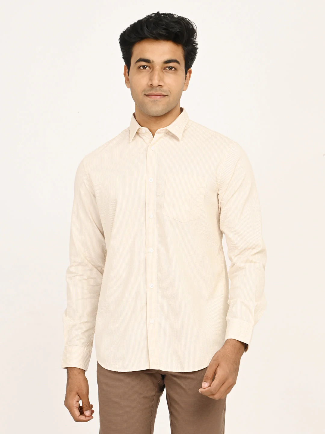 Men's Striped Full Sleeves Cotton Blend Shirt
