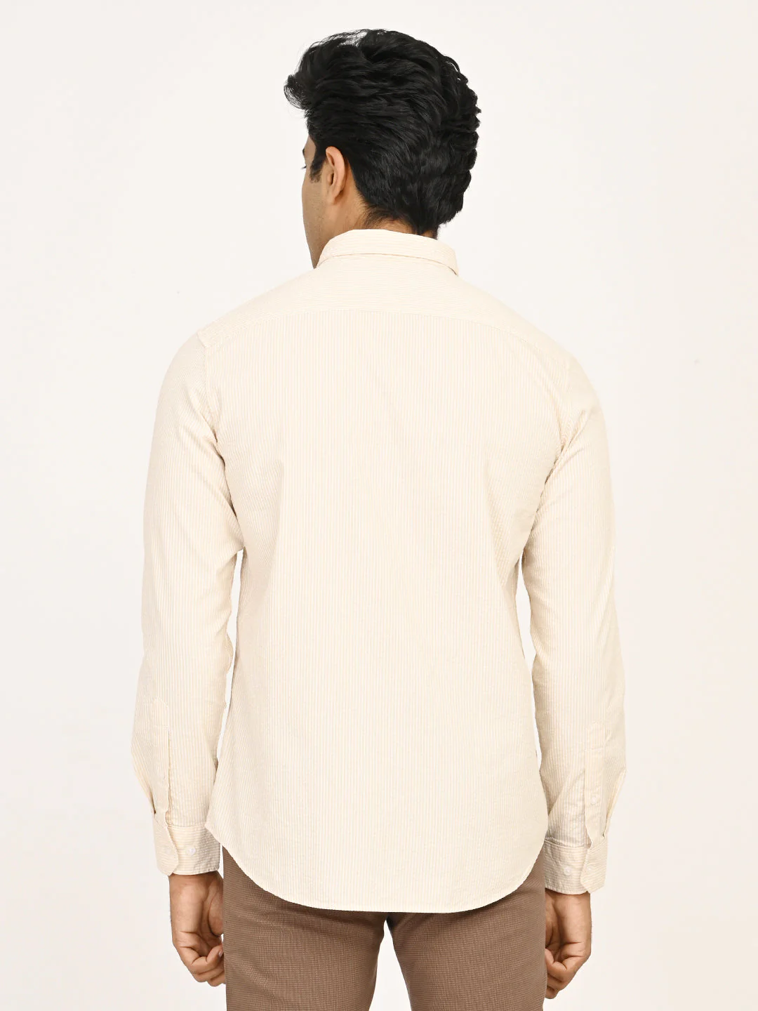 Men's Striped Full Sleeves Cotton Blend Shirt - Image 4
