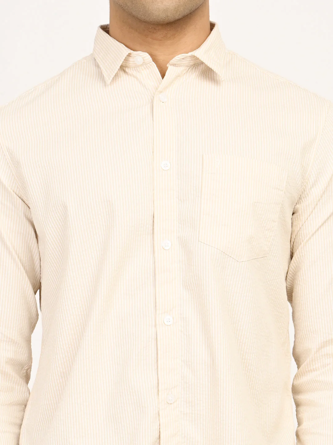 Men's Striped Full Sleeves Cotton Blend Shirt - Image 6