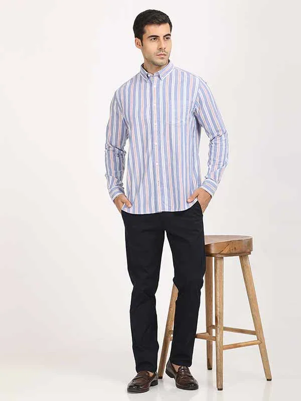 Men's Striped Full Sleeves Cotton Shirt - Image 3