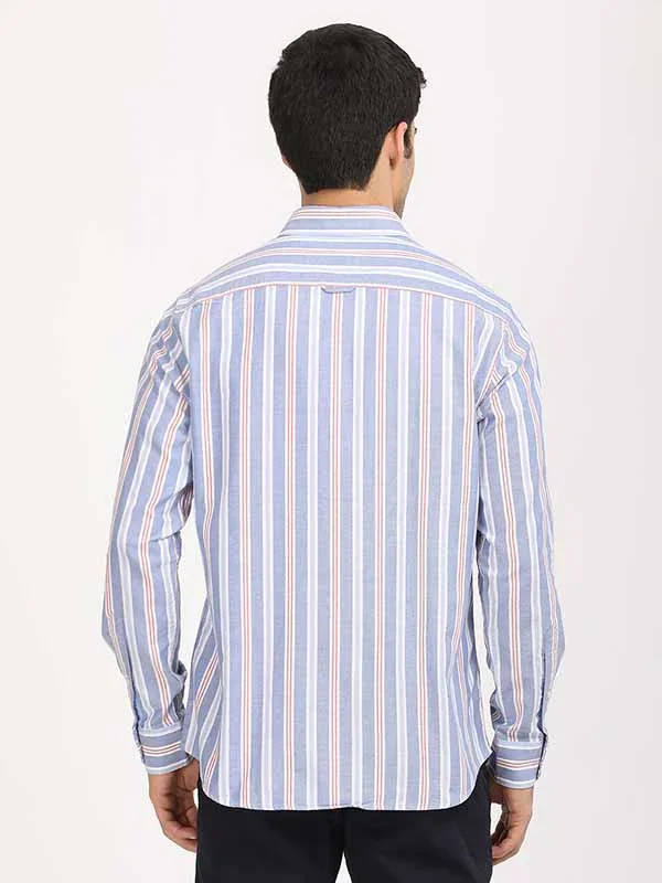Men's Striped Full Sleeves Cotton Shirt - Image 4