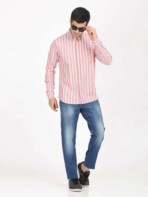 Men's Striped Full Sleeves Cotton Shirt - Image 8