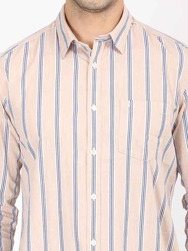 Men's Striped Full Sleeves Cotton Shirt - Image 3