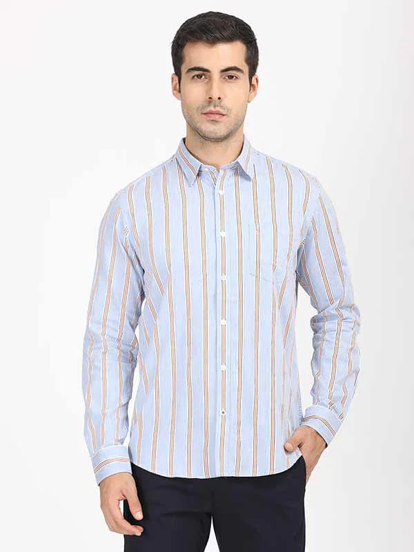Men's Striped Full Sleeves Cotton Shirt - Image 6