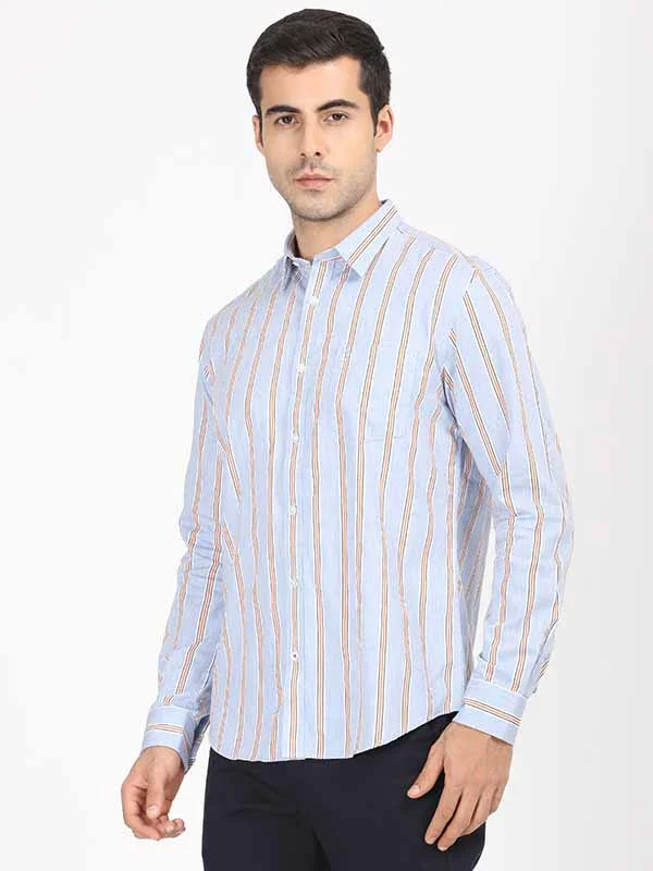 Men's Striped Full Sleeves Cotton Shirt - Image 7