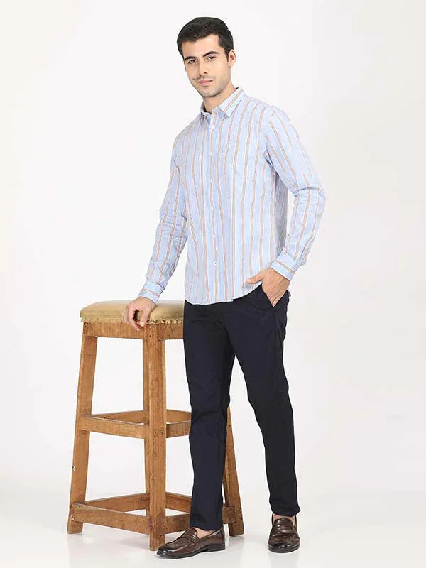 Men's Striped Full Sleeves Cotton Shirt - Image 9