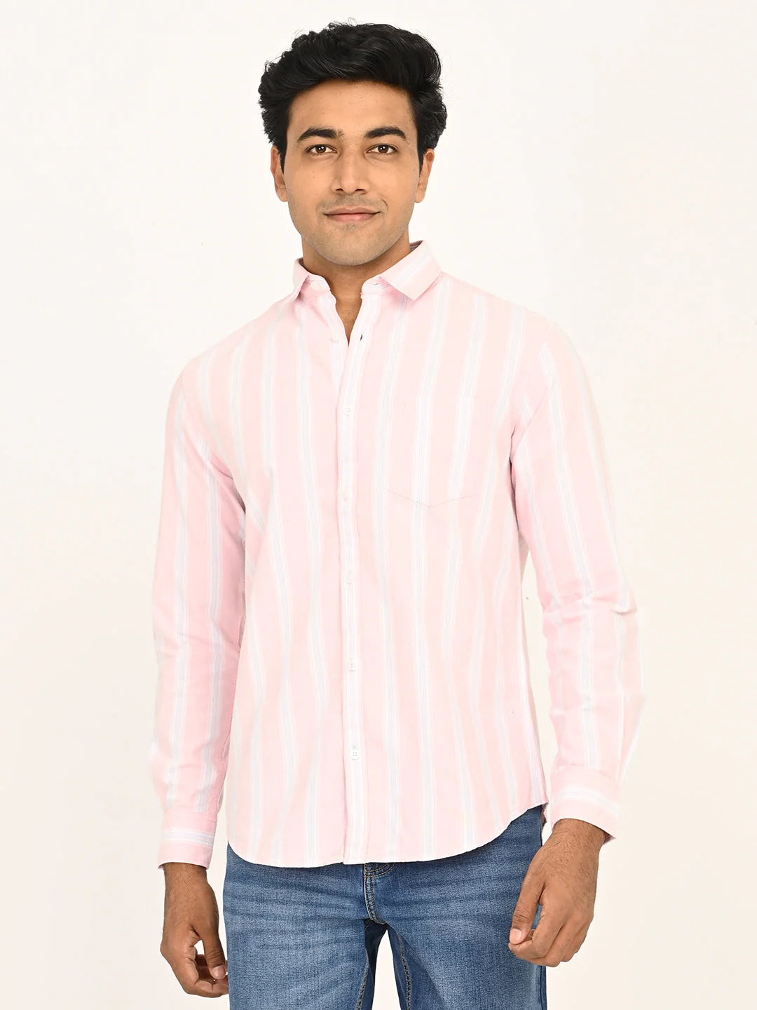 Men's Striped Full Sleeves Cotton Shirt