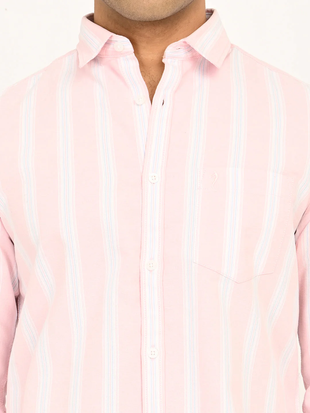 Men's Striped Full Sleeves Cotton Shirt - Image 6