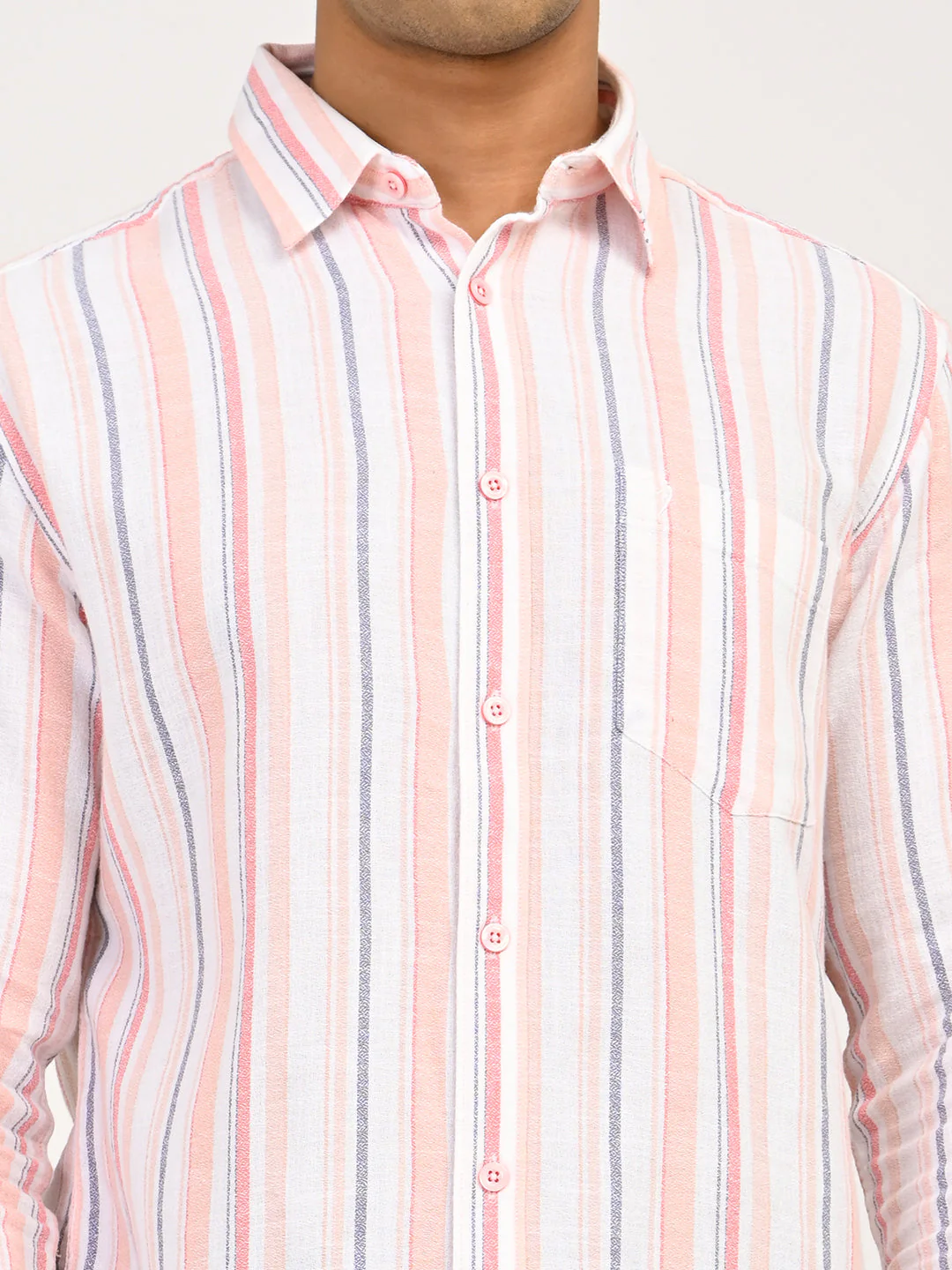 Men's Striped Full Sleeves Cotton Shirt - Image 11