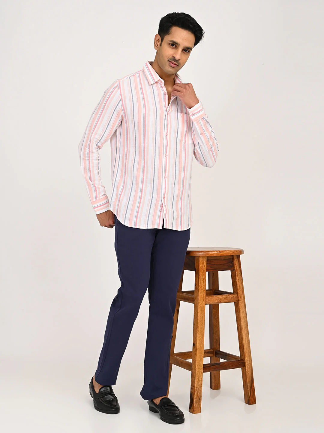 Men's Striped Full Sleeves Cotton Shirt - Image 12