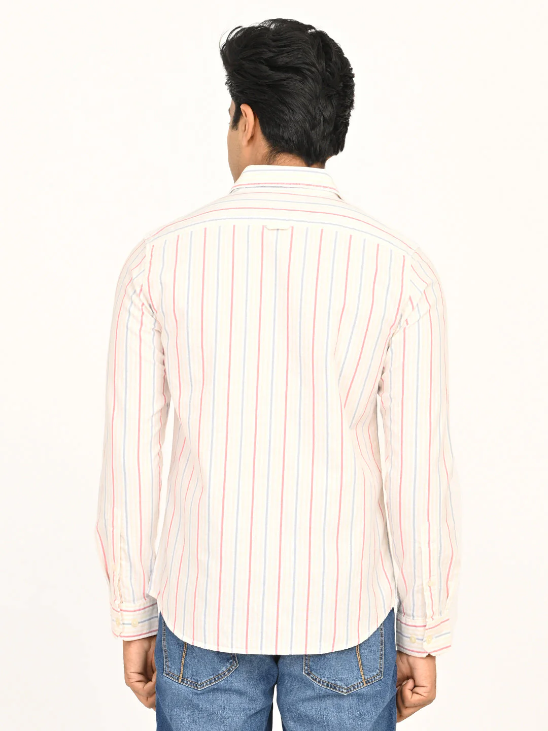 Men's Striped Full Sleeves Cotton Shirt - Image 4