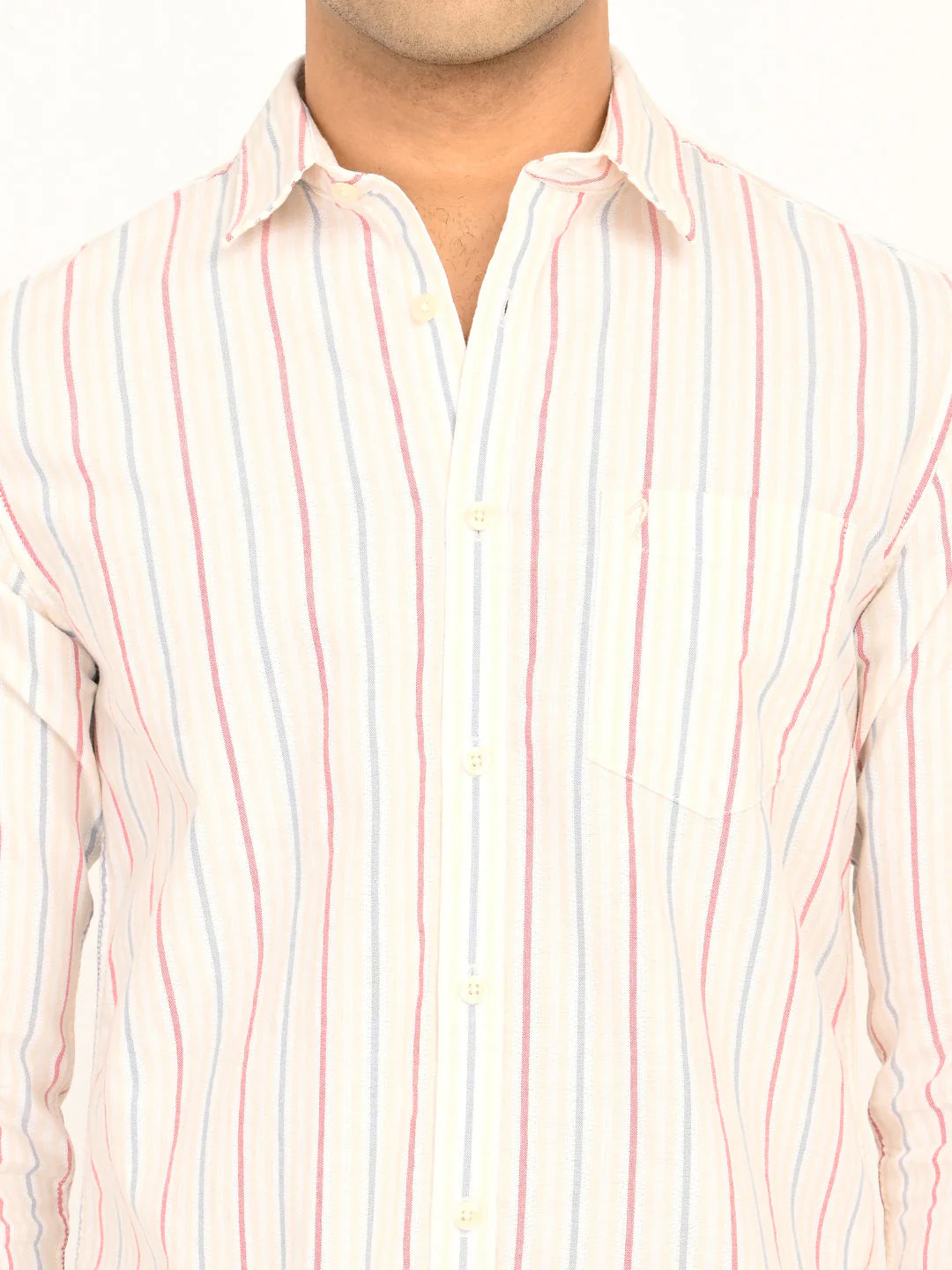 Men's Striped Full Sleeves Cotton Shirt - Image 6