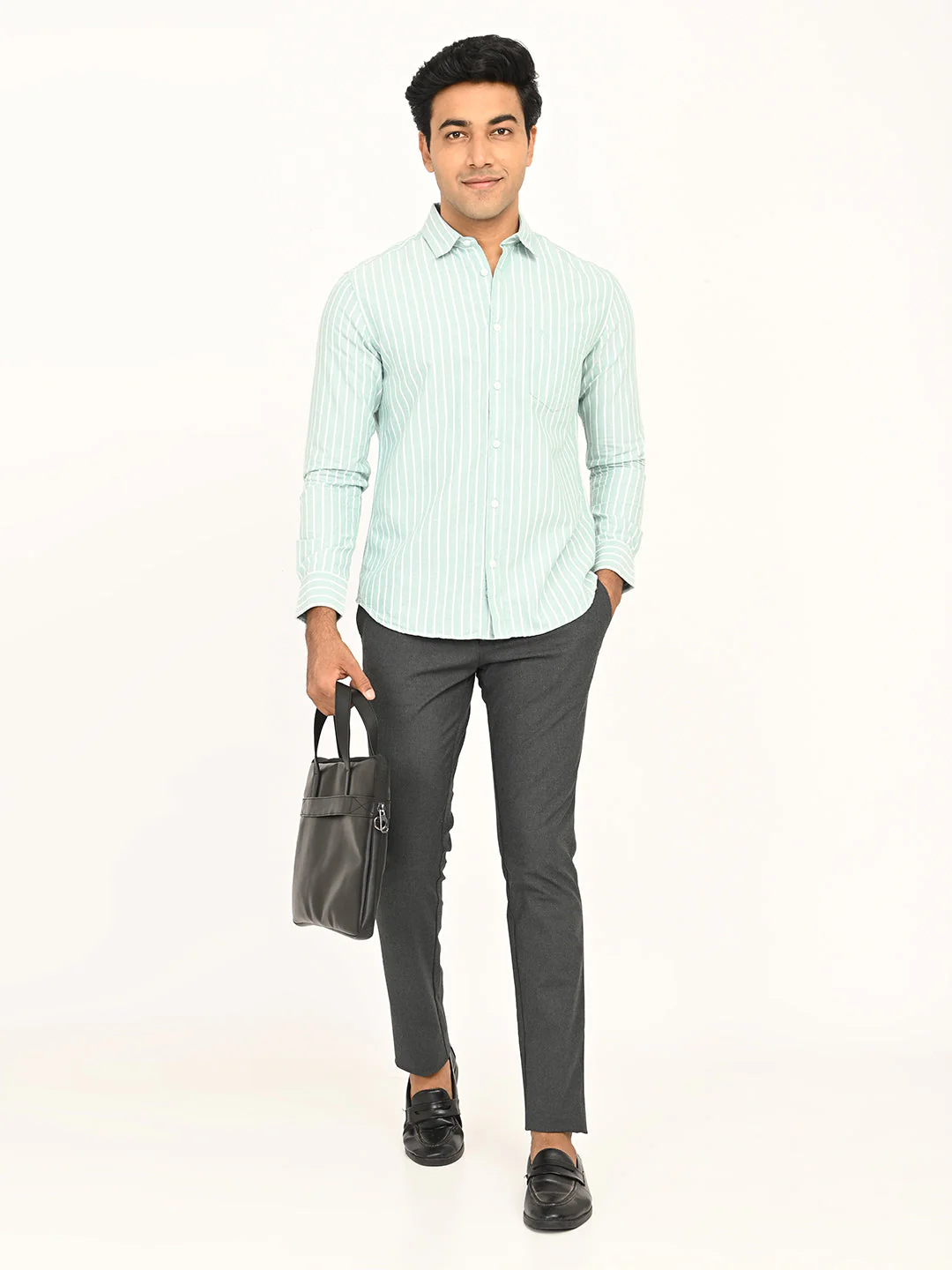 Men's Striped Full Sleeves Cotton Shirt - Image 11