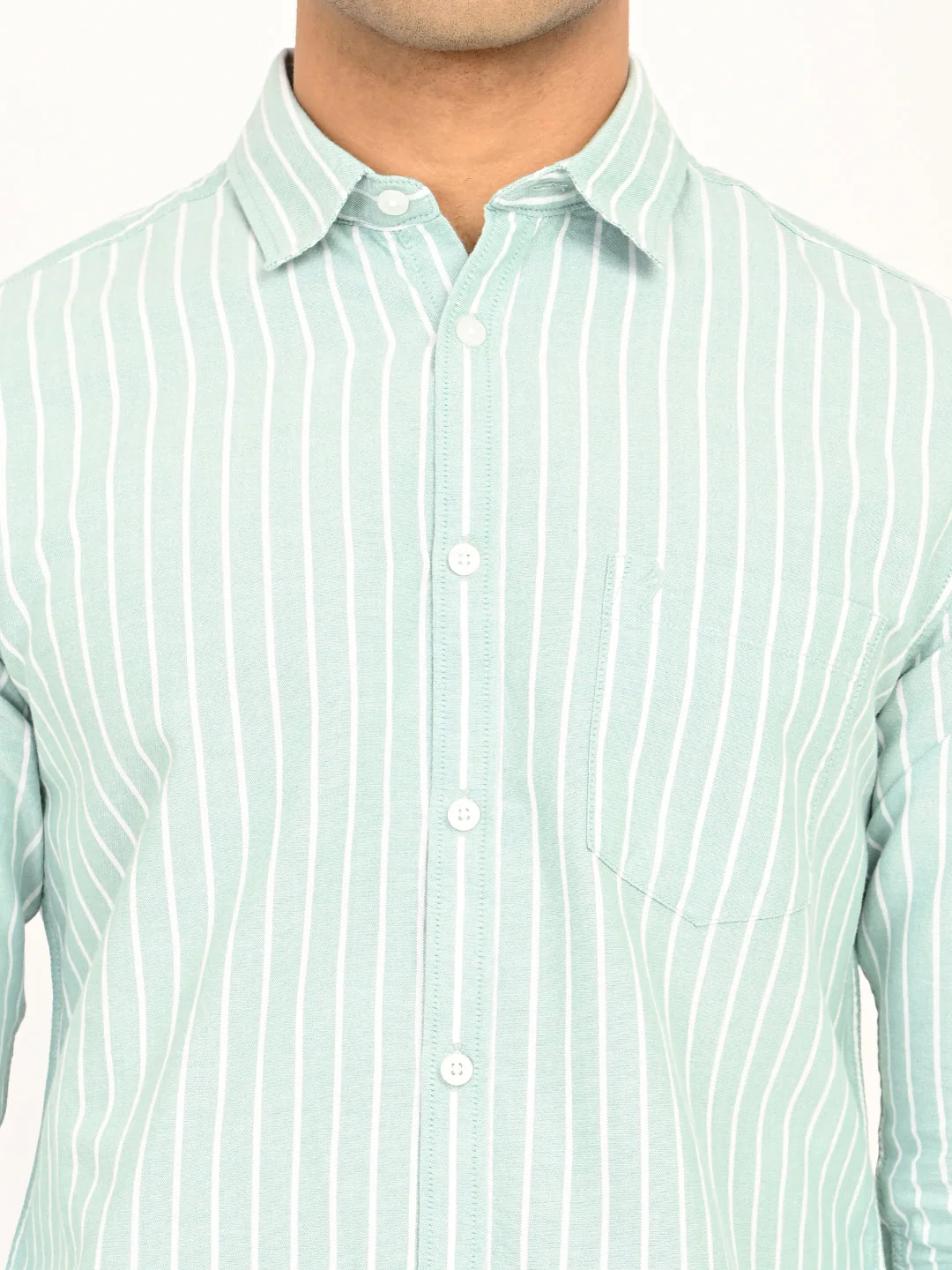 Men's Striped Full Sleeves Cotton Shirt - Image 12