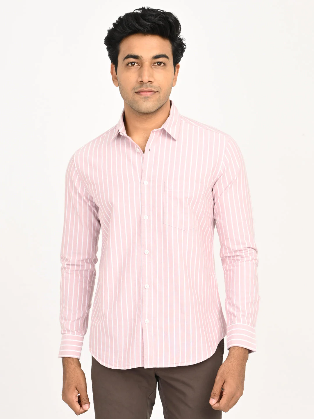 Men's Striped Full Sleeves Cotton Shirt - Image 13