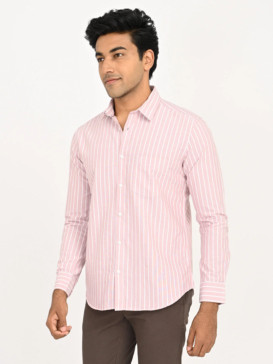 Men's Striped Full Sleeves Cotton Shirt - Image 14