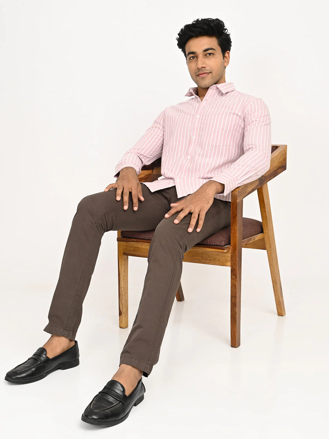 Men's Striped Full Sleeves Cotton Shirt - Image 17
