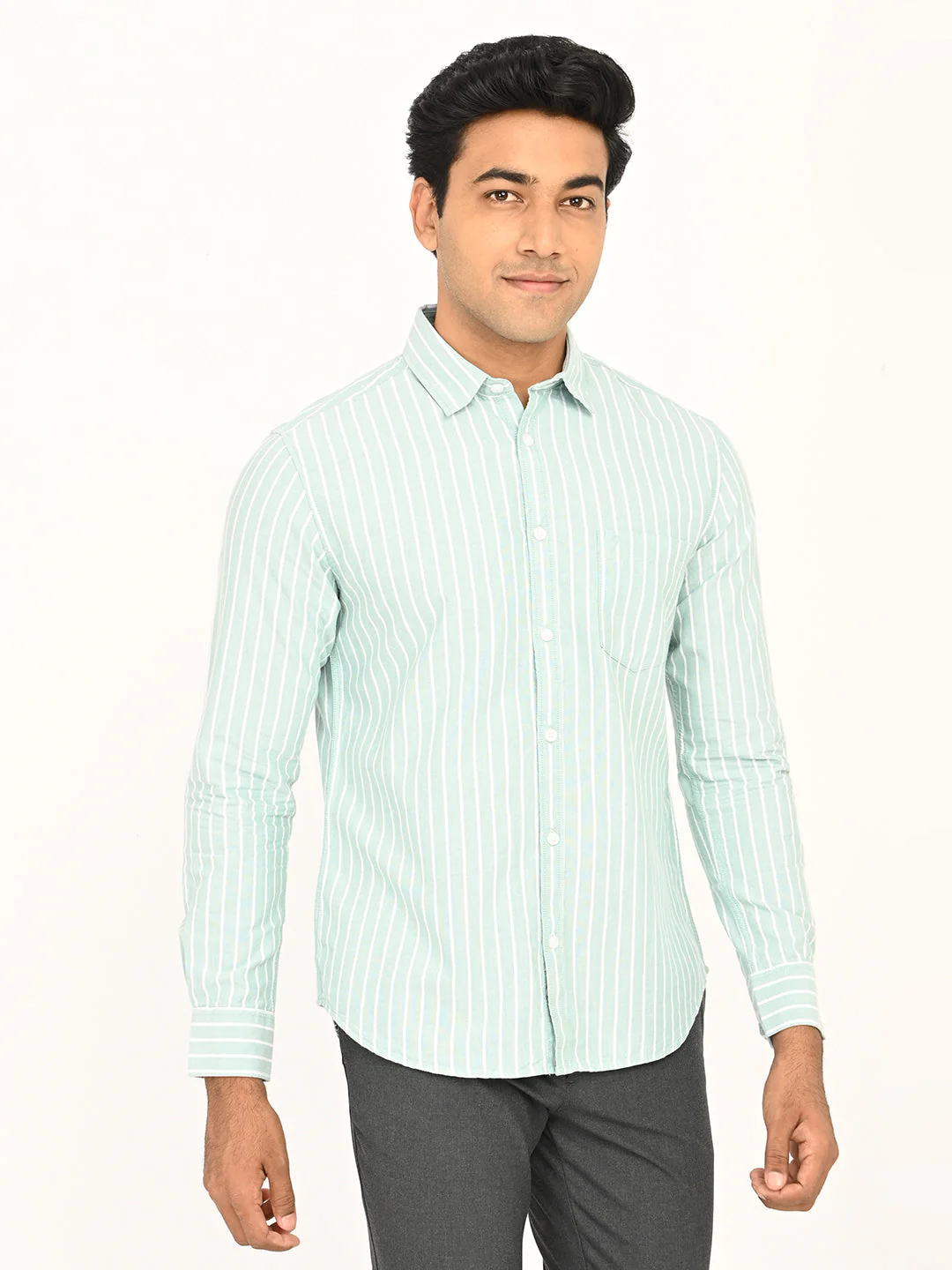 Men's Striped Full Sleeves Cotton Shirt - Image 9