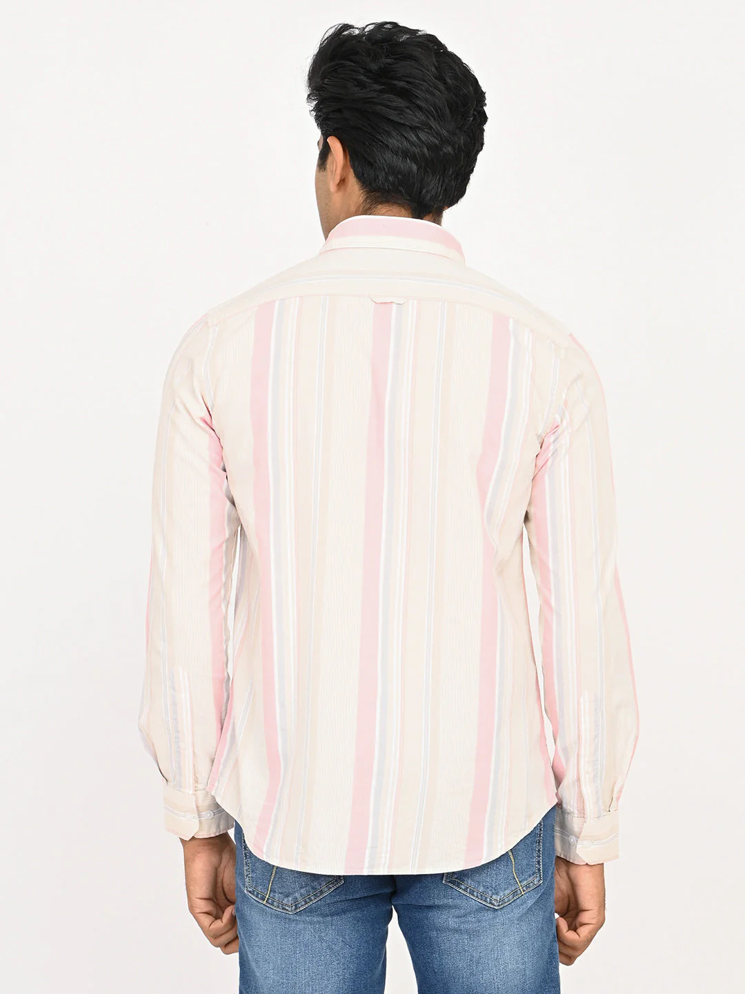 Men's Striped Full Sleeves Cotton Shirt - Image 4