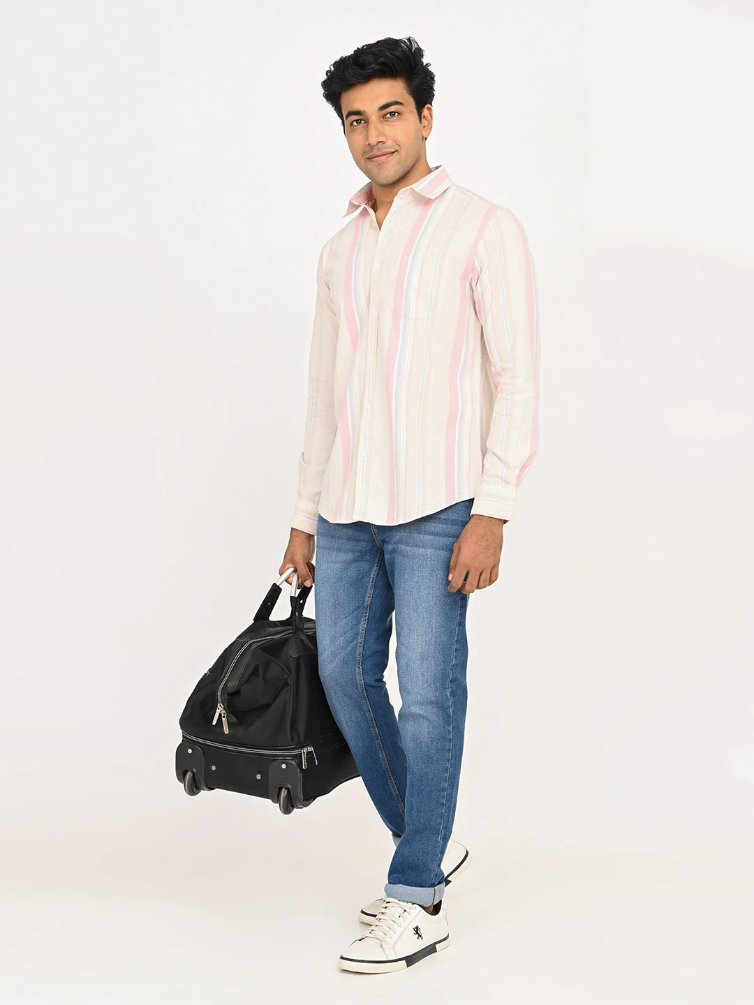 Men's Striped Full Sleeves Cotton Shirt - Image 5