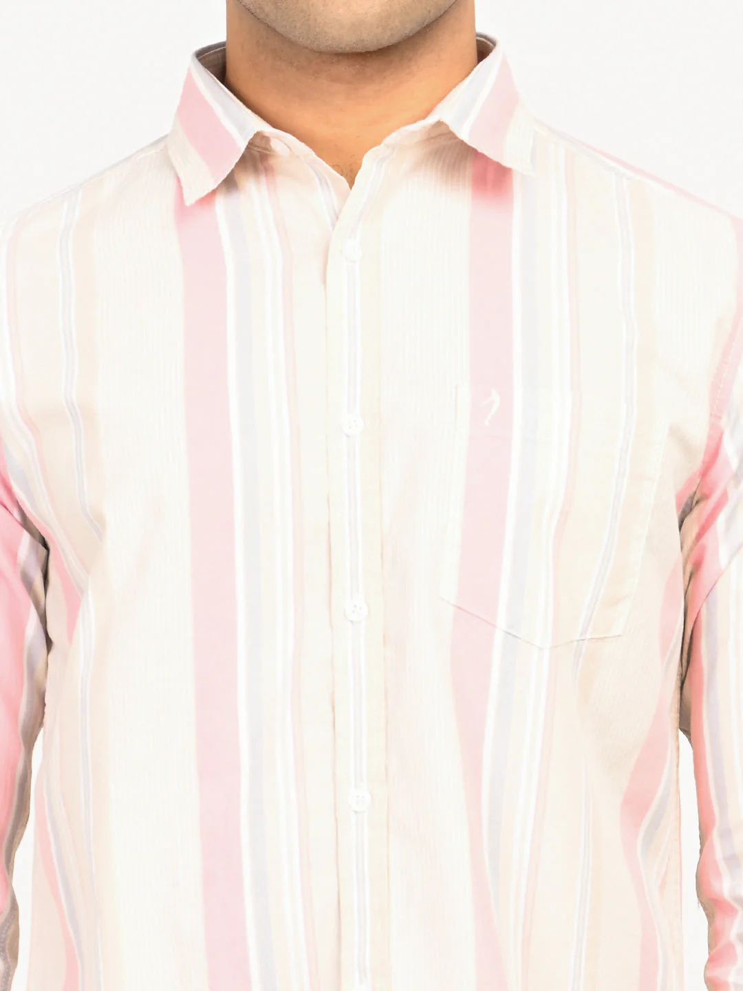 Men's Striped Full Sleeves Cotton Shirt - Image 6