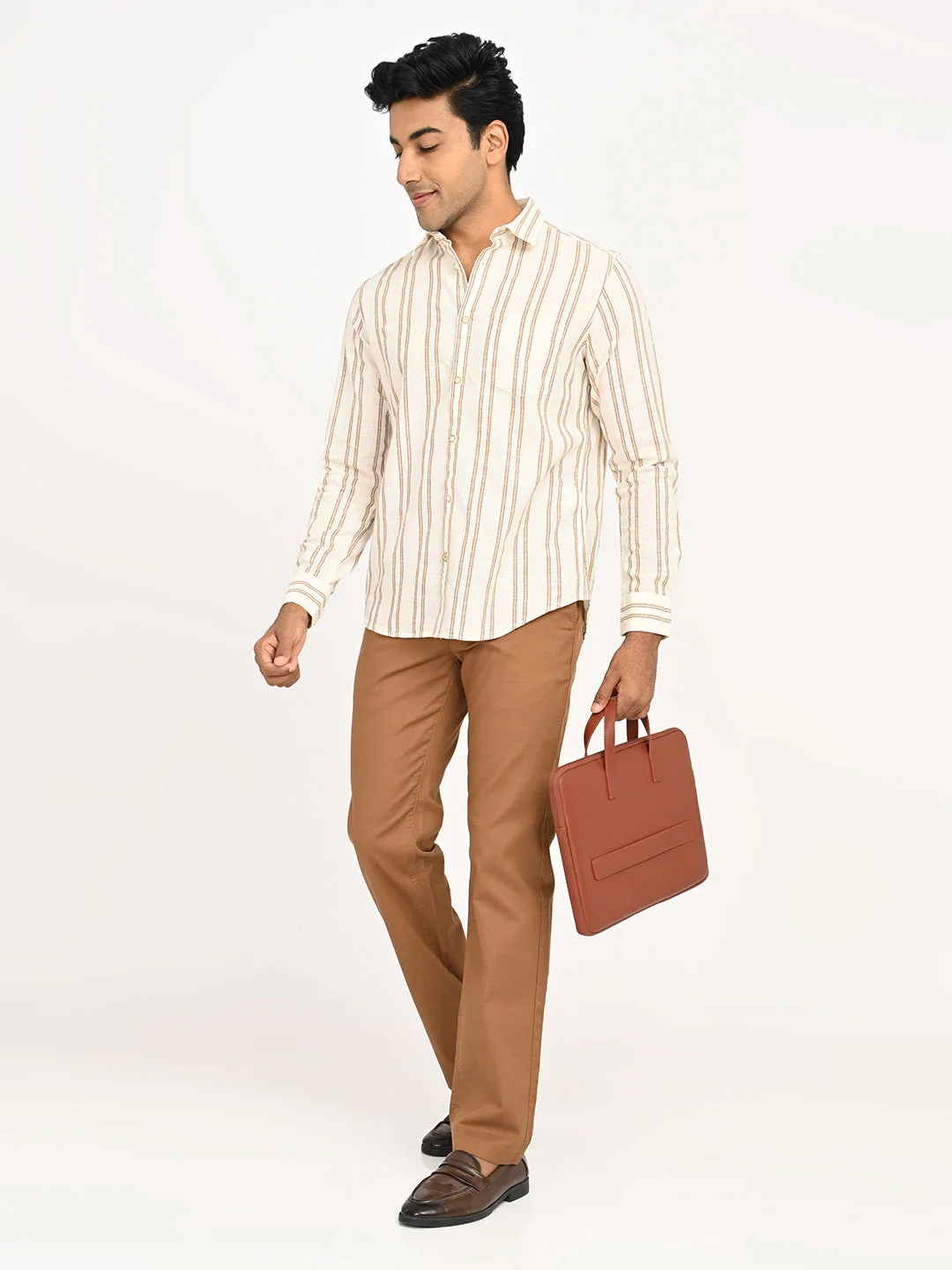 Men's Striped Full Sleeves Cotton Shirt - Image 5