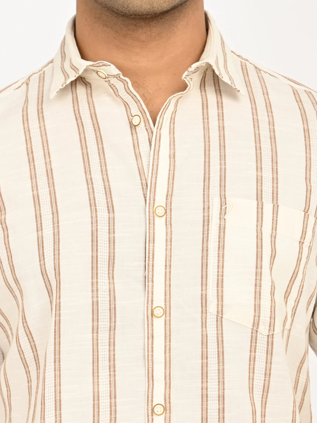 Men's Striped Full Sleeves Cotton Shirt - Image 6