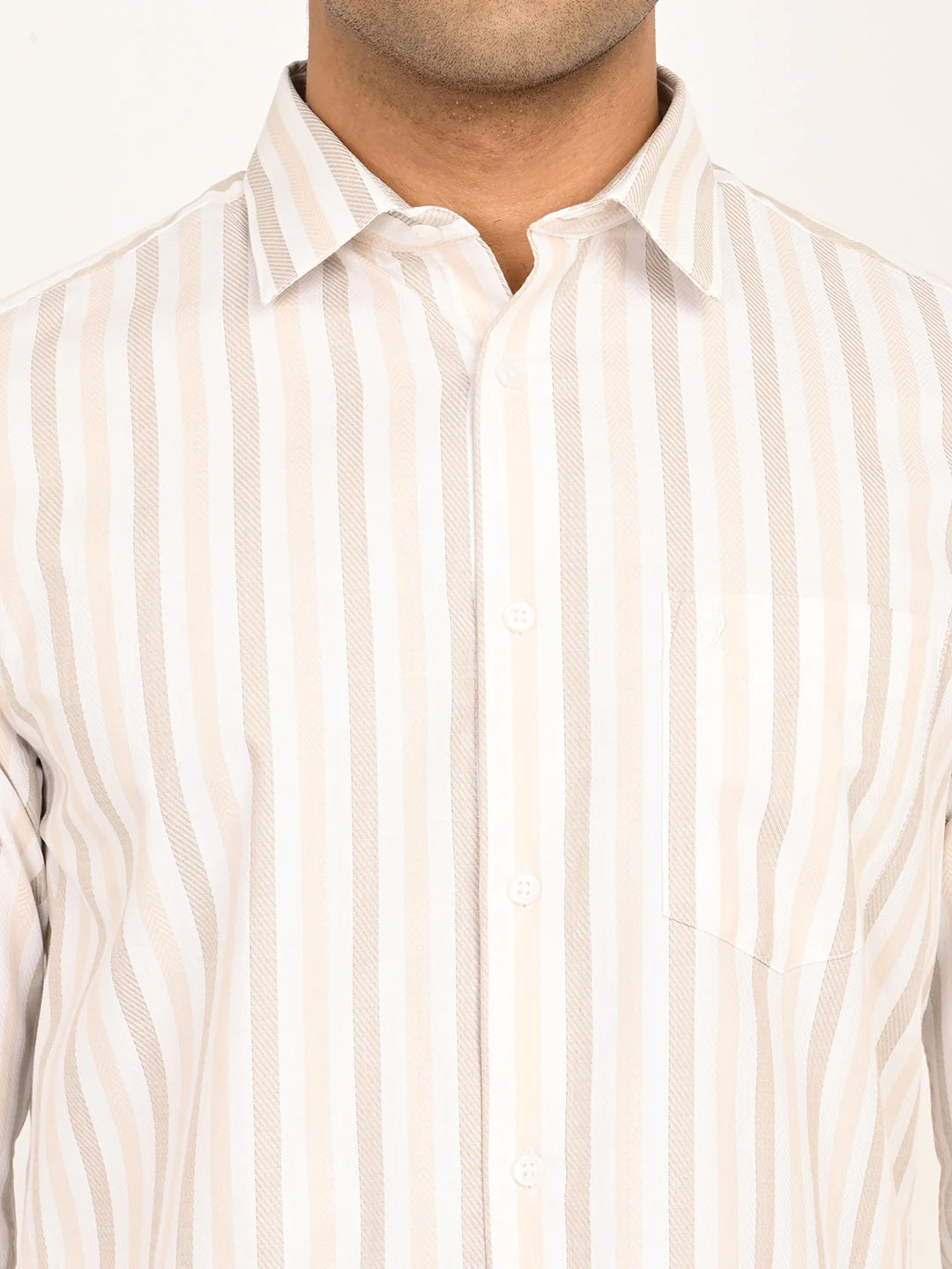 Men's Striped Full Sleeves Cotton Shirt - Image 5