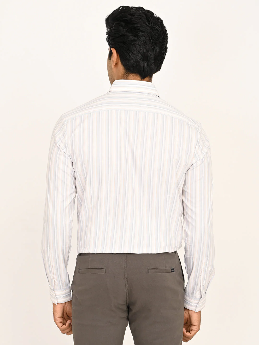 Men's Striped Full Sleeves Cotton Shirt - Image 4