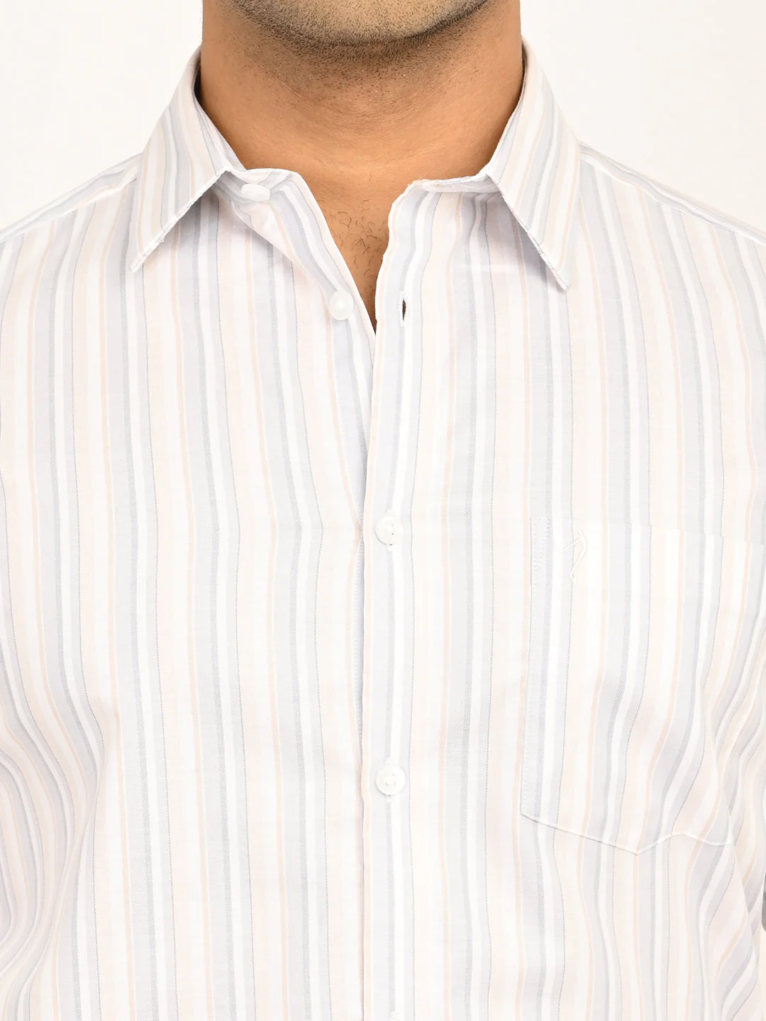 Men's Striped Full Sleeves Cotton Shirt - Image 5