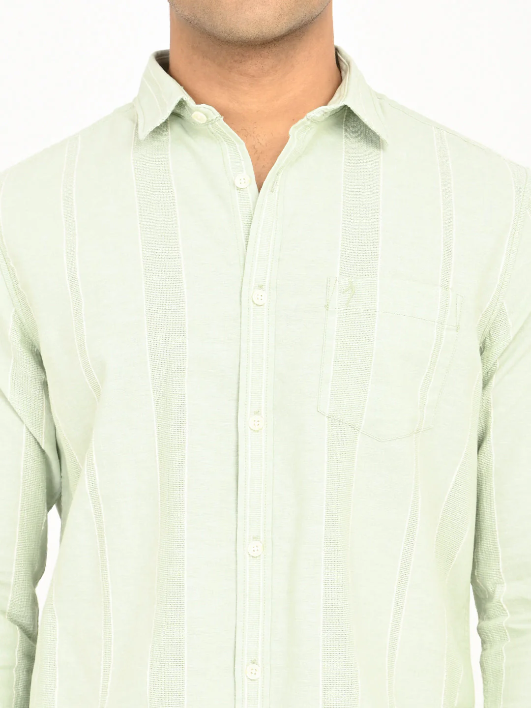 Men's Striped Full Sleeves Cotton Shirt - Image 5