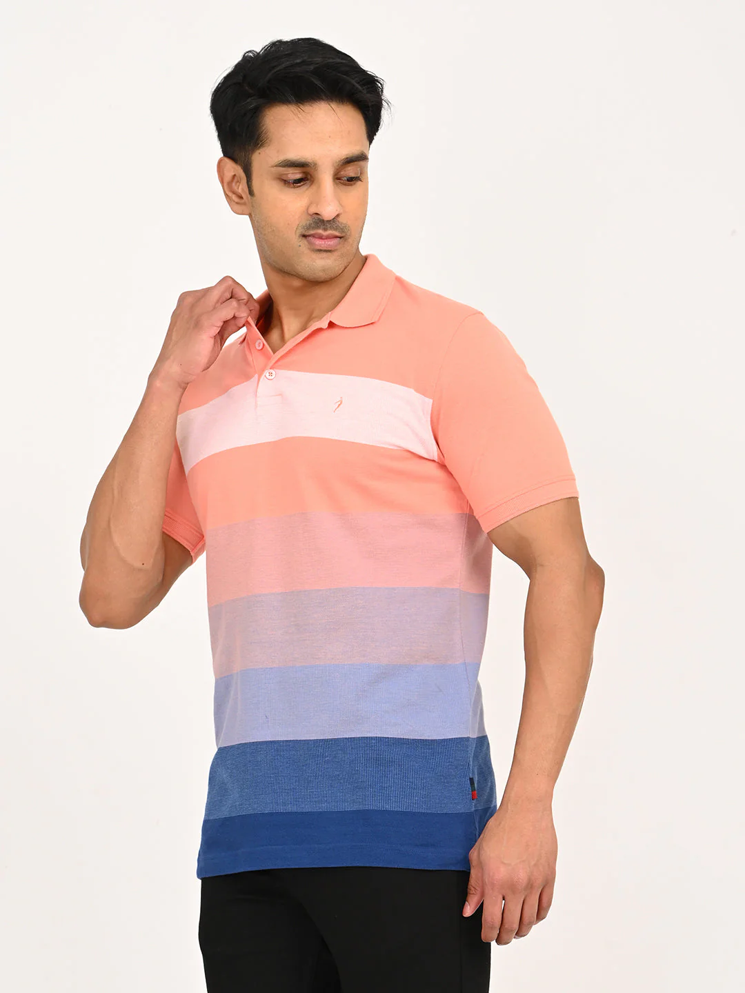 Men's Striped Polo T-Shirt - Image 2