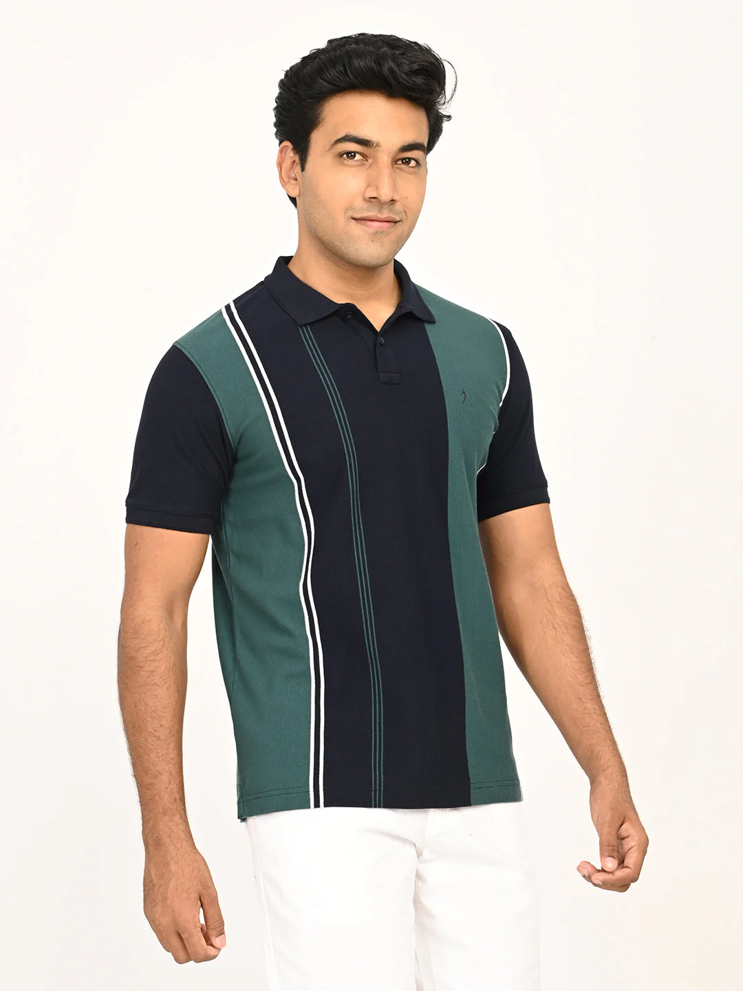 Men's Striped Polo T-Shirt - Image 3