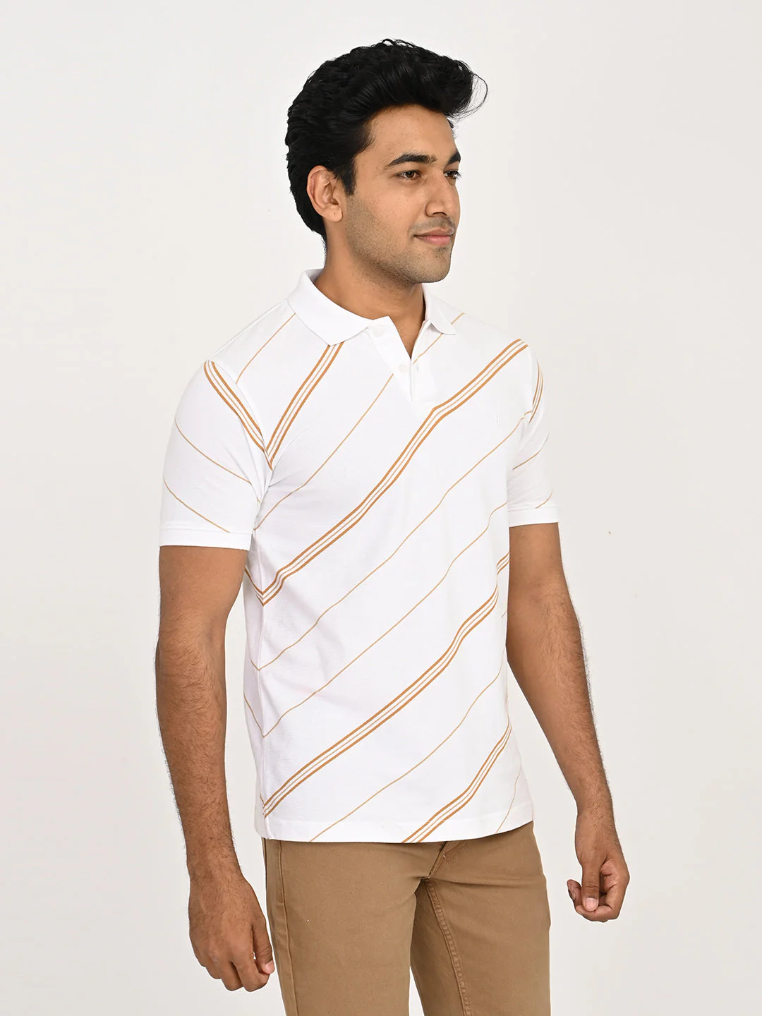 Men's Striped Polo T-Shirt - Image 3