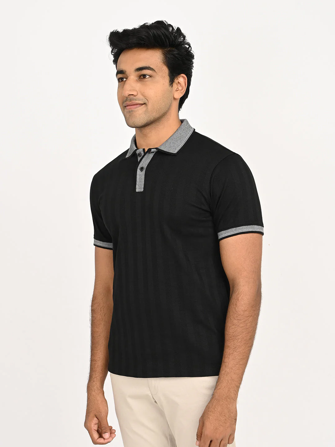 Men's Striped Polo T-Shirt - Image 2