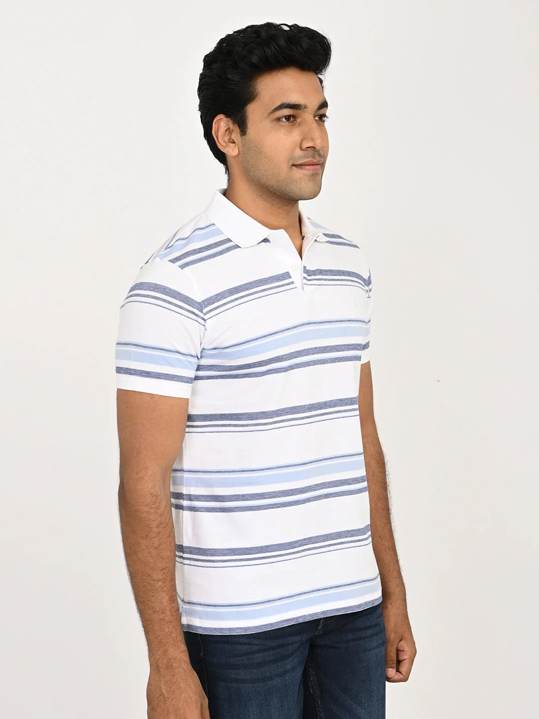 Men's Striped Polo T-Shirt - Image 3